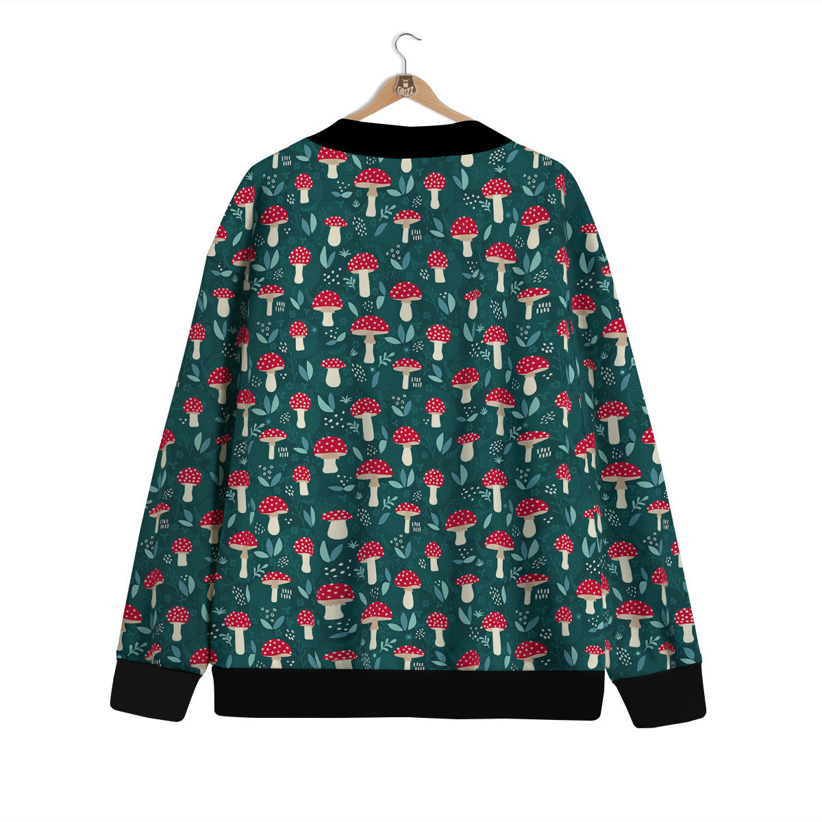 Mushroom Cute Print Pattern Cardigan-grizzshop