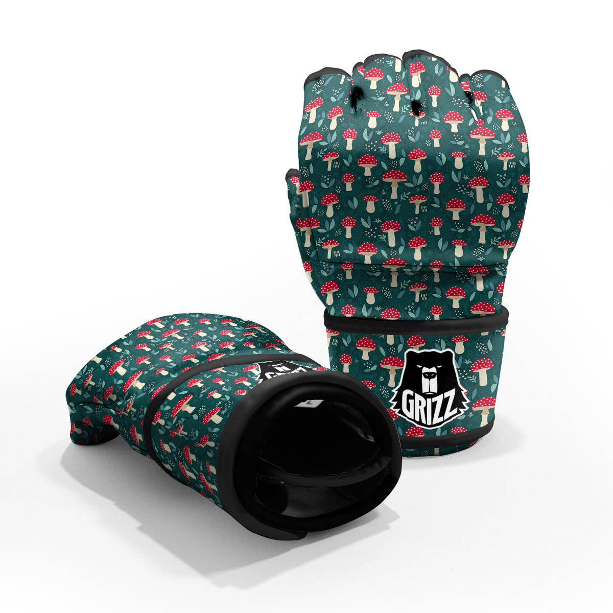 Mushroom Cute Print Pattern MMA Gloves-grizzshop