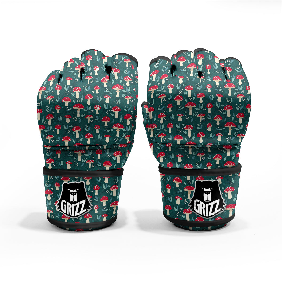 Mushroom Cute Print Pattern MMA Gloves-grizzshop