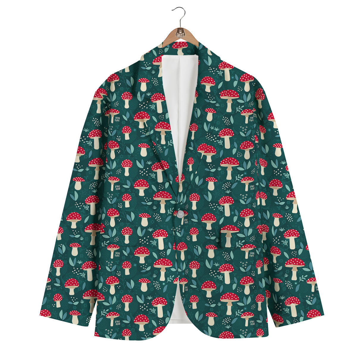 Mushroom Cute Print Pattern Men's Blazer-grizzshop