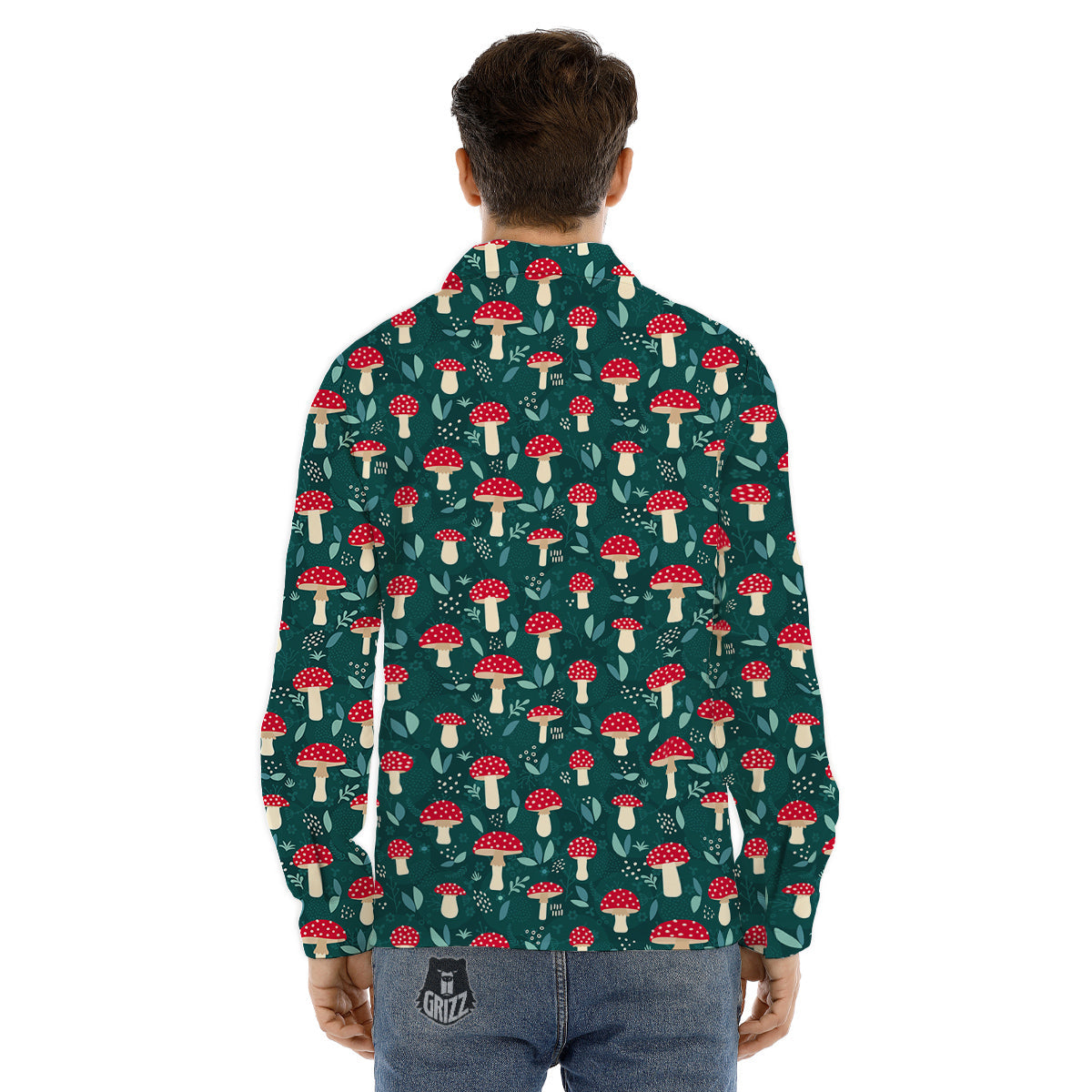 Mushroom Cute Print Pattern Men's Dress Shirts-grizzshop