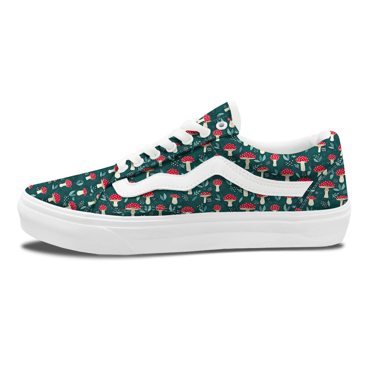 Mushroom Cute Print Pattern Skate Shoes-grizzshop