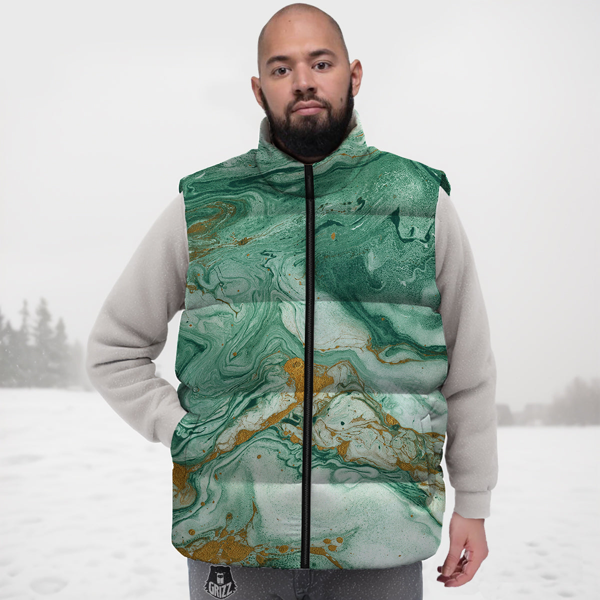 Mushroom Hedgehogs Down Vest-grizzshop
