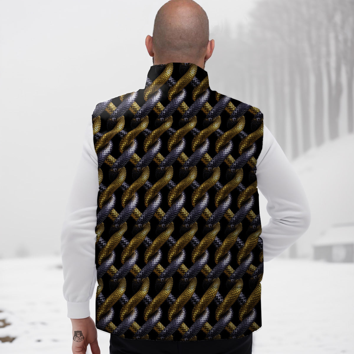 Mushroom Pattern Print Down Vest
