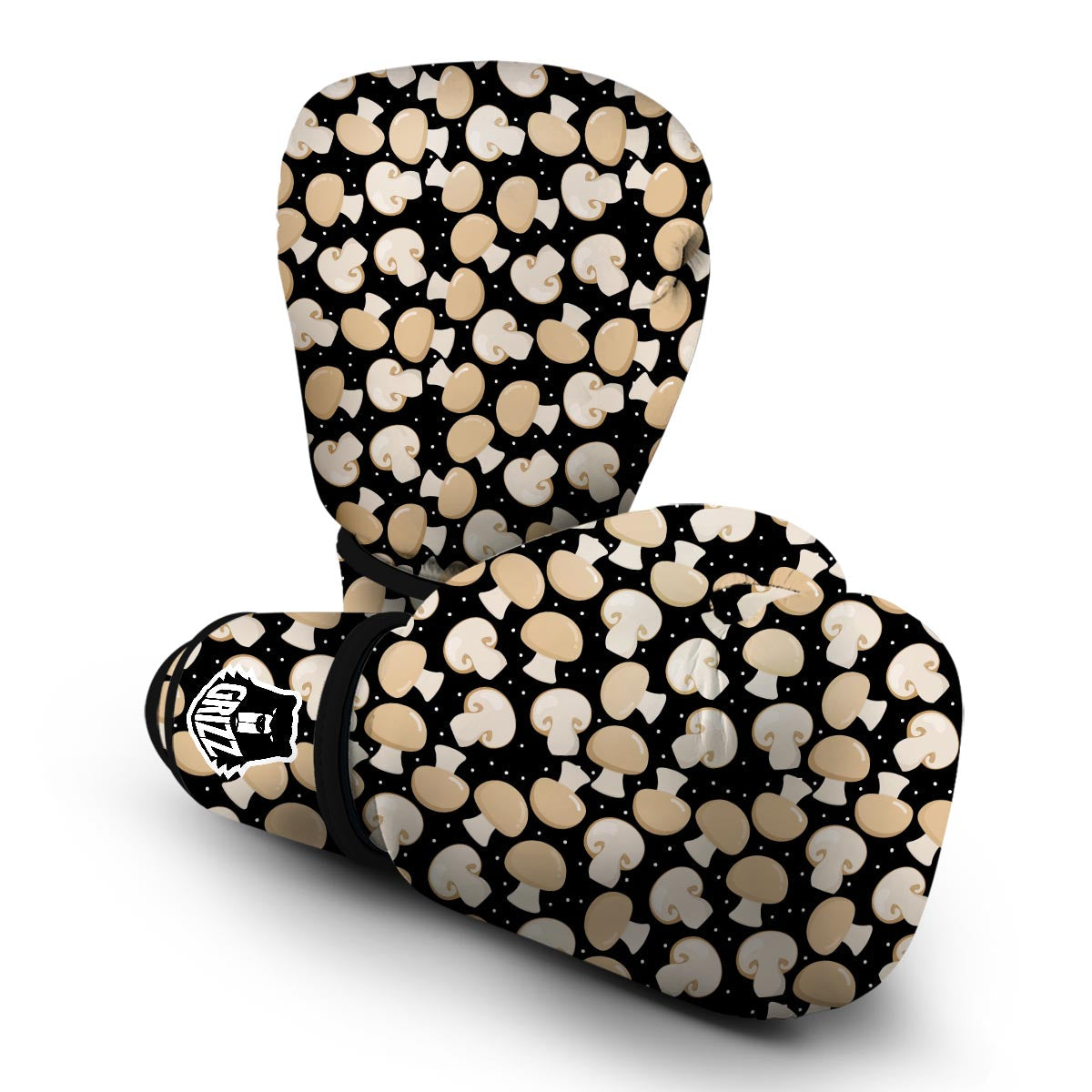 Mushroom Print Pattern Boxing Gloves-grizzshop