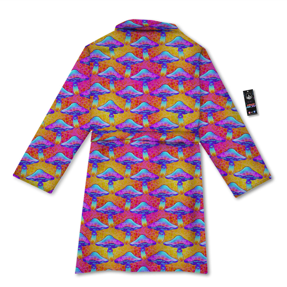 Mushroom Psychedelic Hippie Print Pattern Bathrobe-grizzshop