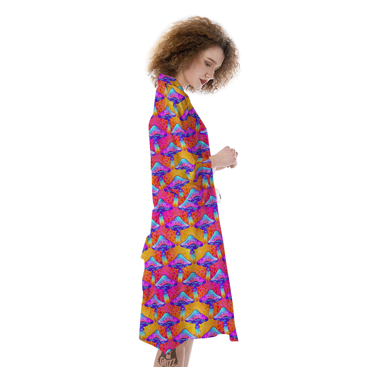 Mushroom Psychedelic Hippie Print Pattern Kimono-grizzshop