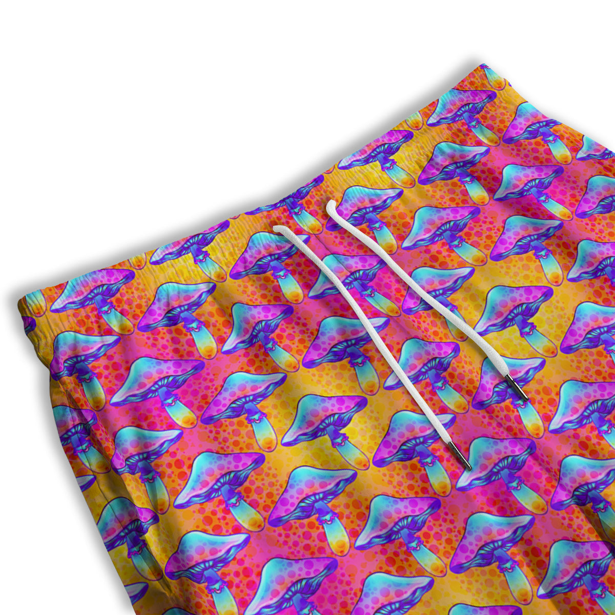 Mushroom Psychedelic Hippie Print Pattern Men's Athletic Shorts