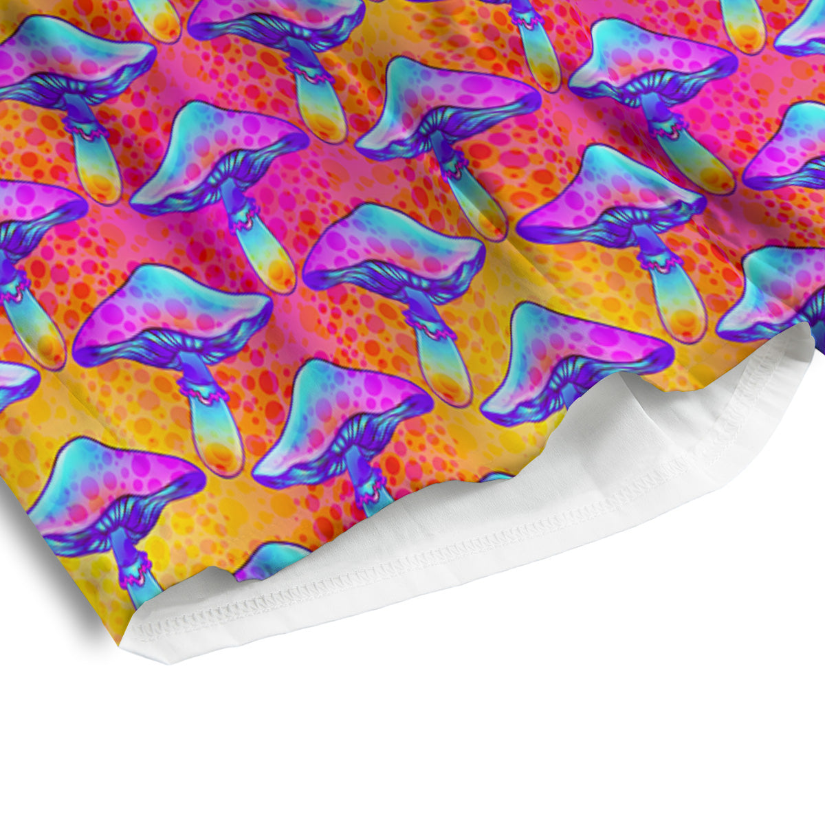 Mushroom Psychedelic Hippie Print Pattern Men's Athletic Shorts