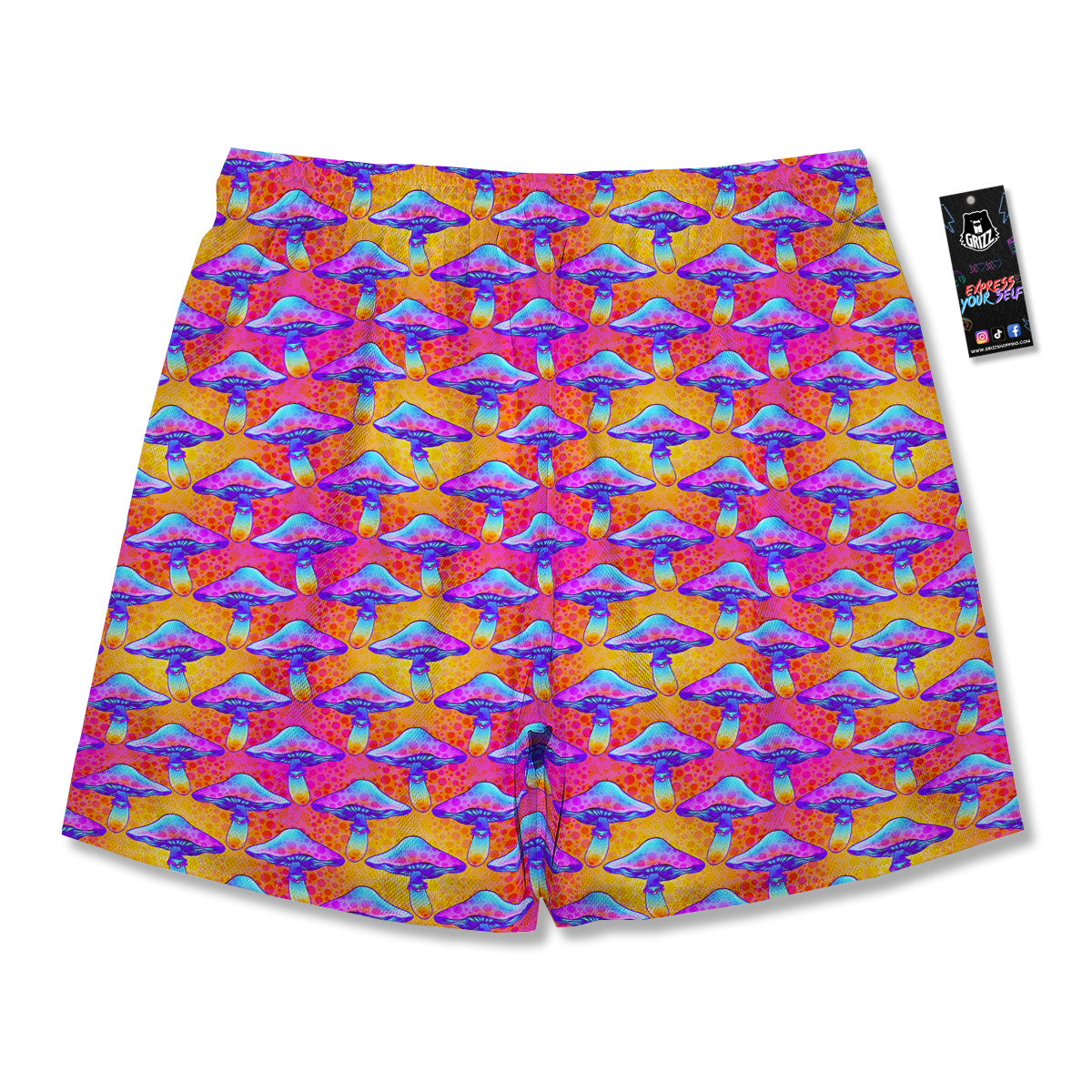 Mushroom Psychedelic Hippie Print Pattern Men's Running Shorts-grizzshop