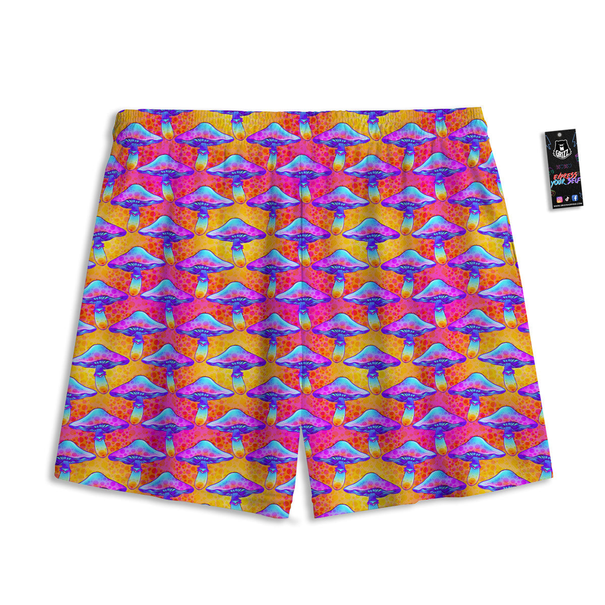 Palm Leaf Green Tropical Print Pattern Mesh Shorts