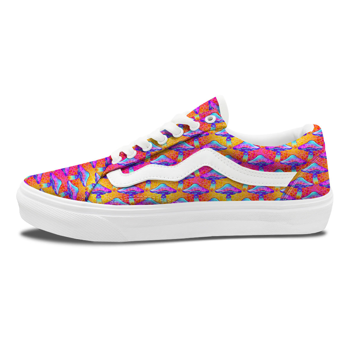 Mushroom Psychedelic Hippie Print Pattern Skate Shoes-grizzshop