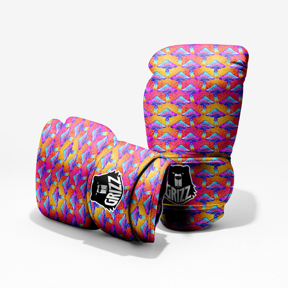 Mushroom Psychedelic Hippie Print Pattern Pro Boxing Glove