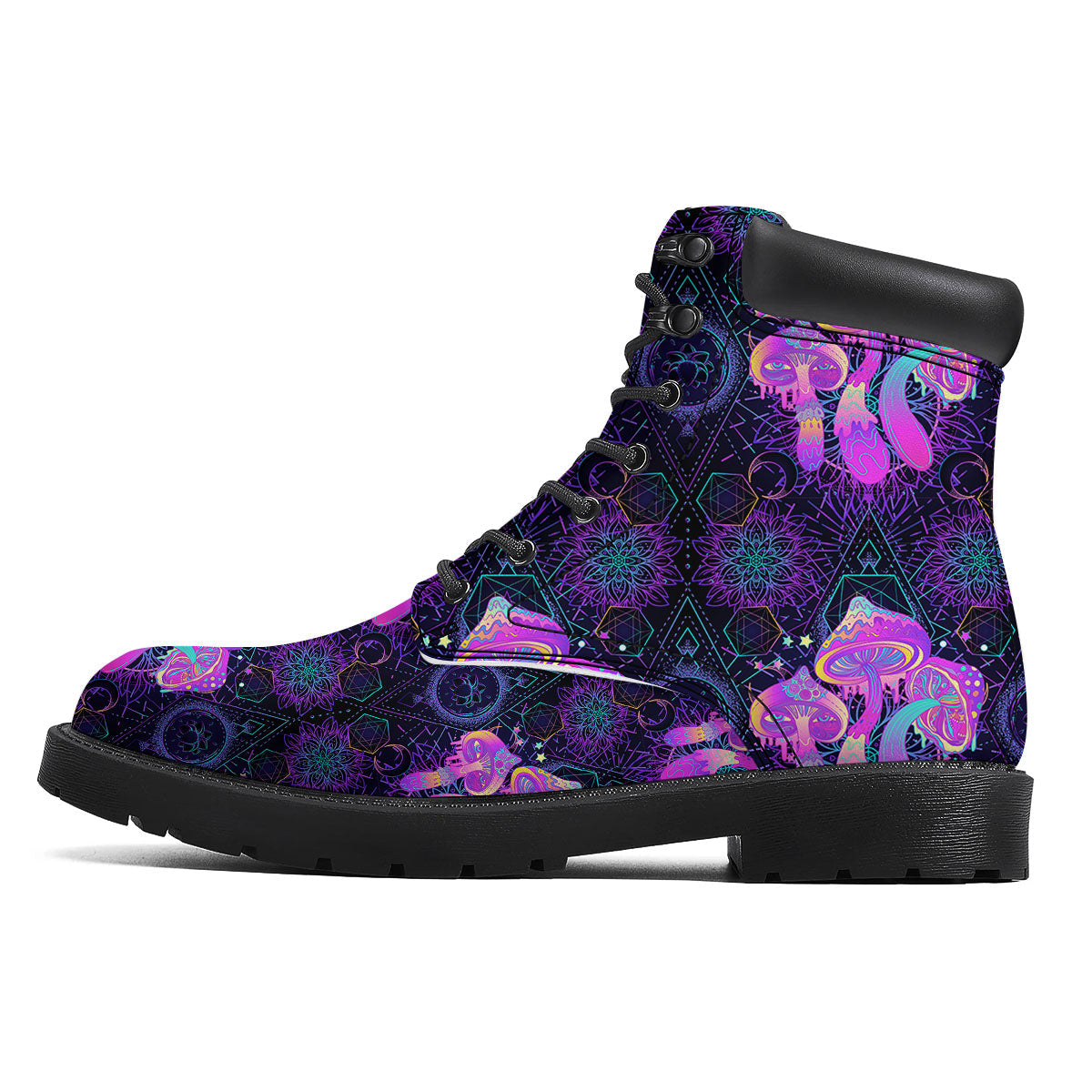 Mushroom Psychedelic Print Pattern Boots-grizzshop