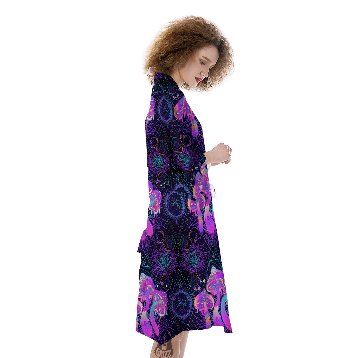Mushroom Psychedelic Print Pattern Kimono-grizzshop
