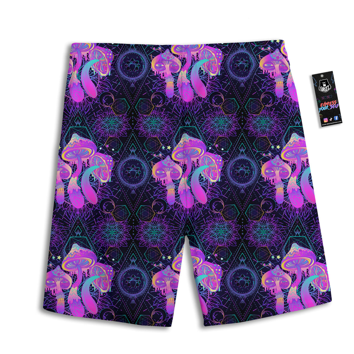 Mushroom Psychedelic Print Pattern Men's Athletic Shorts