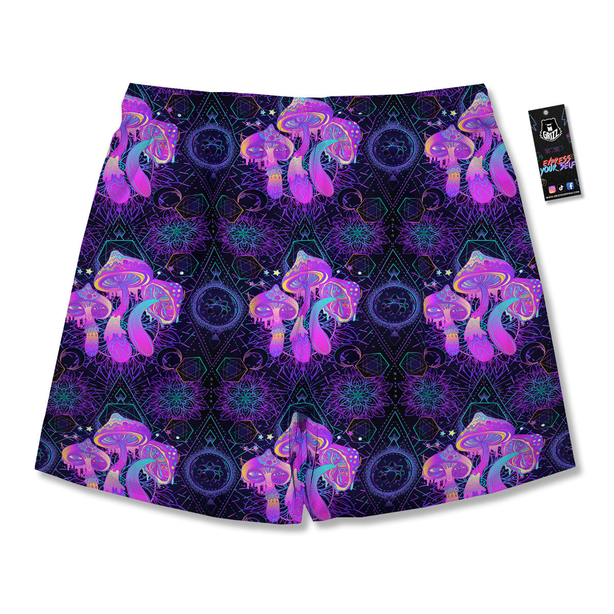 Mushroom Psychedelic Print Pattern Men's Running Shorts-grizzshop