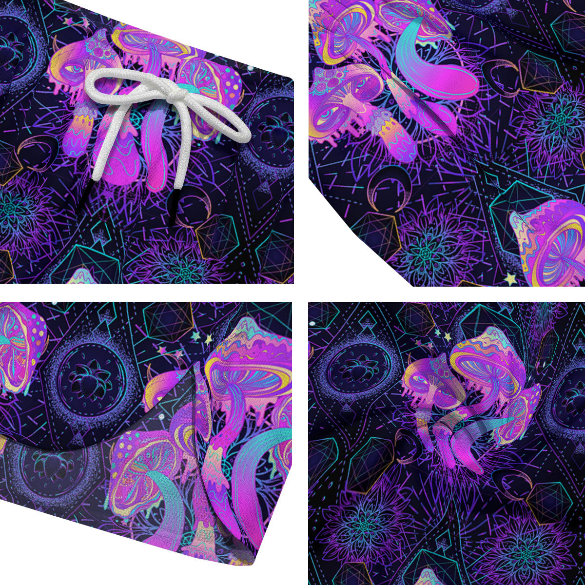 Mushroom Psychedelic Print Pattern Men's Running Shorts-grizzshop