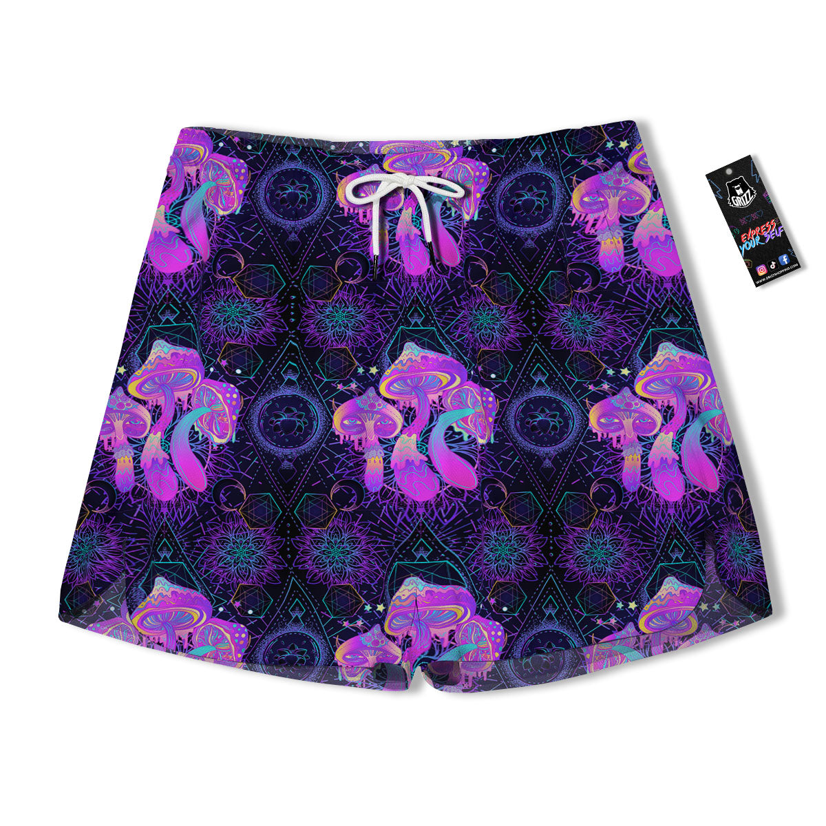 Mushroom Psychedelic Print Pattern Men's Running Shorts-grizzshop