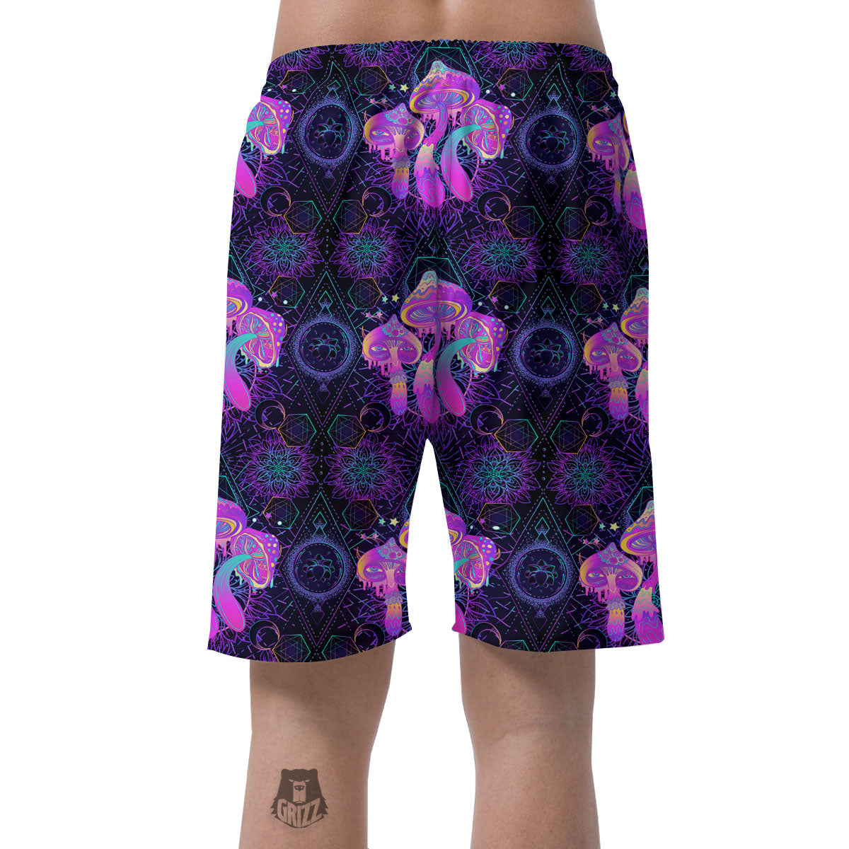Mushroom Psychedelic Print Pattern Men's Shorts-grizzshop