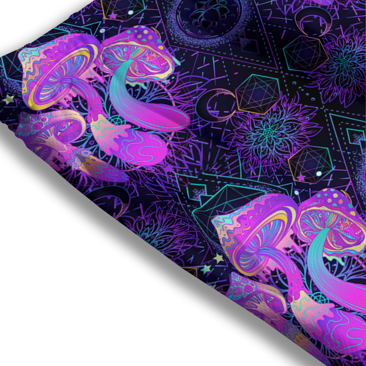 Mushroom Psychedelic Print Pattern Mesh Shorts-grizzshop