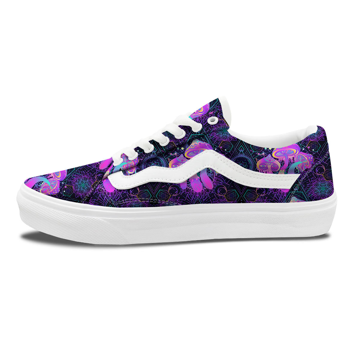 Mushroom Psychedelic Print Pattern Skate Shoes-grizzshop