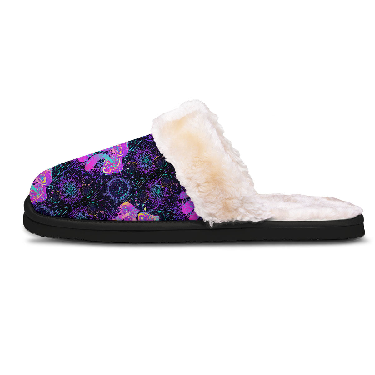 Mushroom Psychedelic Print Pattern Slippers-grizzshop