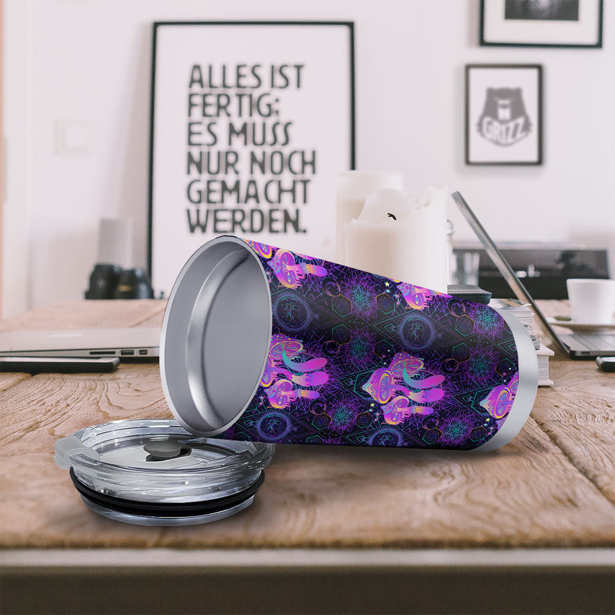 Mushroom Psychedelic Print Pattern Tumbler-grizzshop