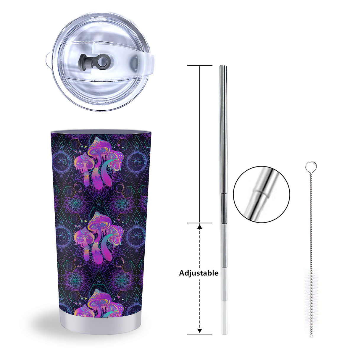 Mushroom Psychedelic Print Pattern Tumbler-grizzshop