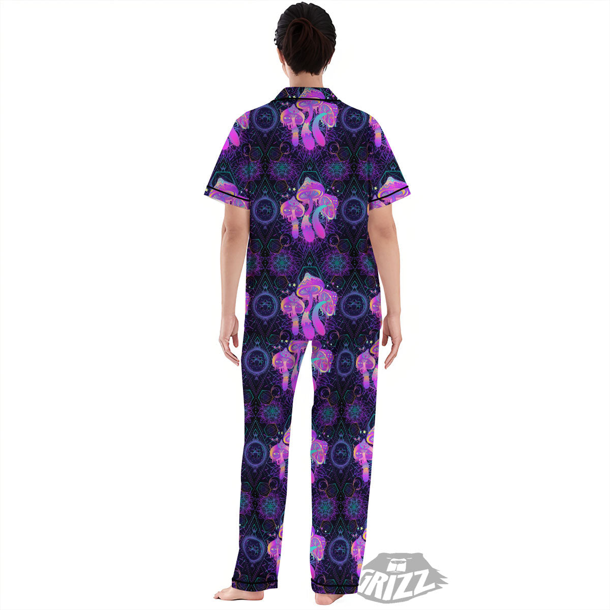 Mushroom Psychedelic Print Pattern Women's Pajamas Set-grizzshop