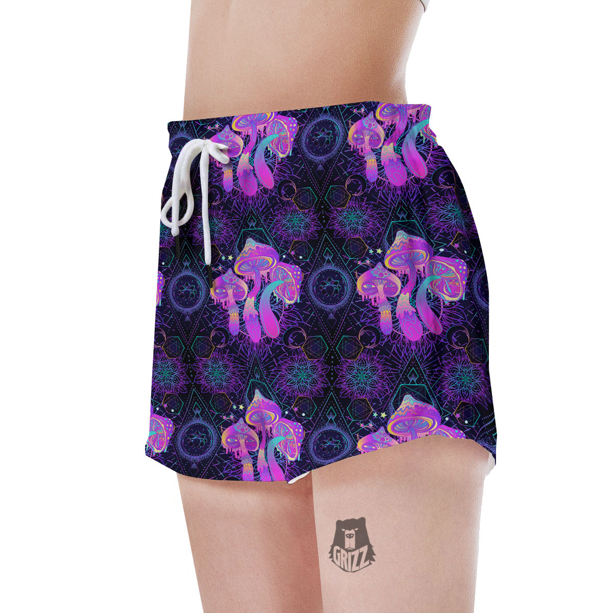 Mushroom Psychedelic Print Pattern Women's Shorts-grizzshop