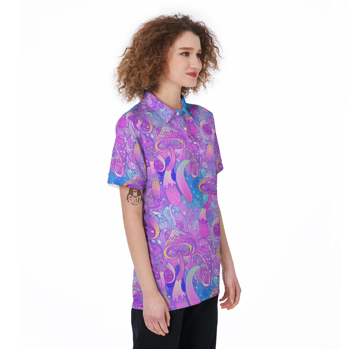 Mushroom Psychedelic Trippy Women's Golf Shirts-grizzshop