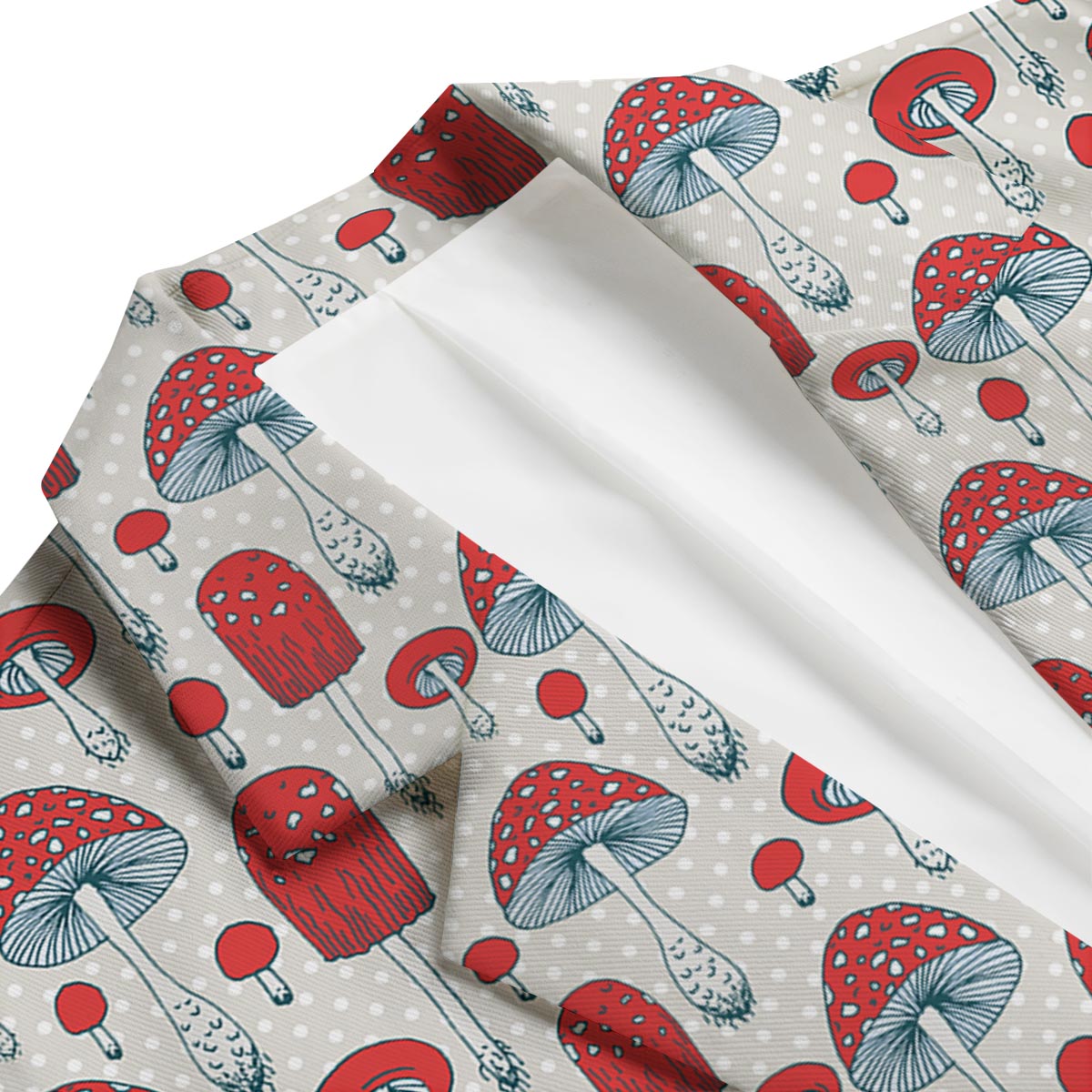 Mushroom Red Dot Print Pattern Men's Blazer-grizzshop