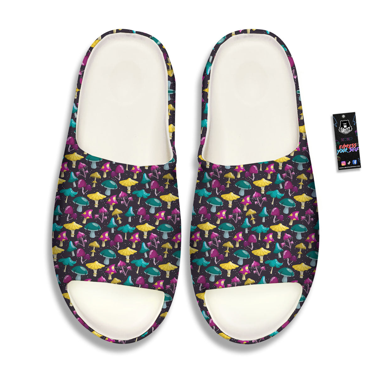 Mushroom Cartoon Print Pattern Sandals-grizzshop