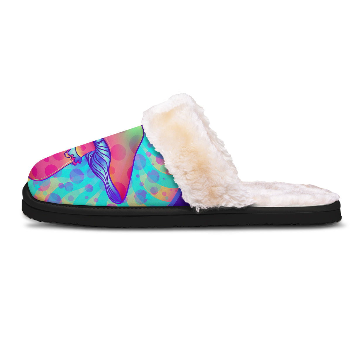 Mushrooms Psychedelic Print Slippers-grizzshop