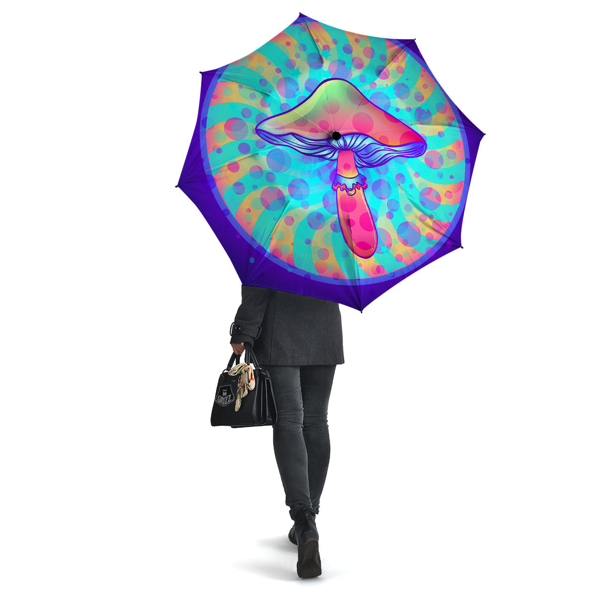 Mushrooms Psychedelic Print Umbrella-grizzshop