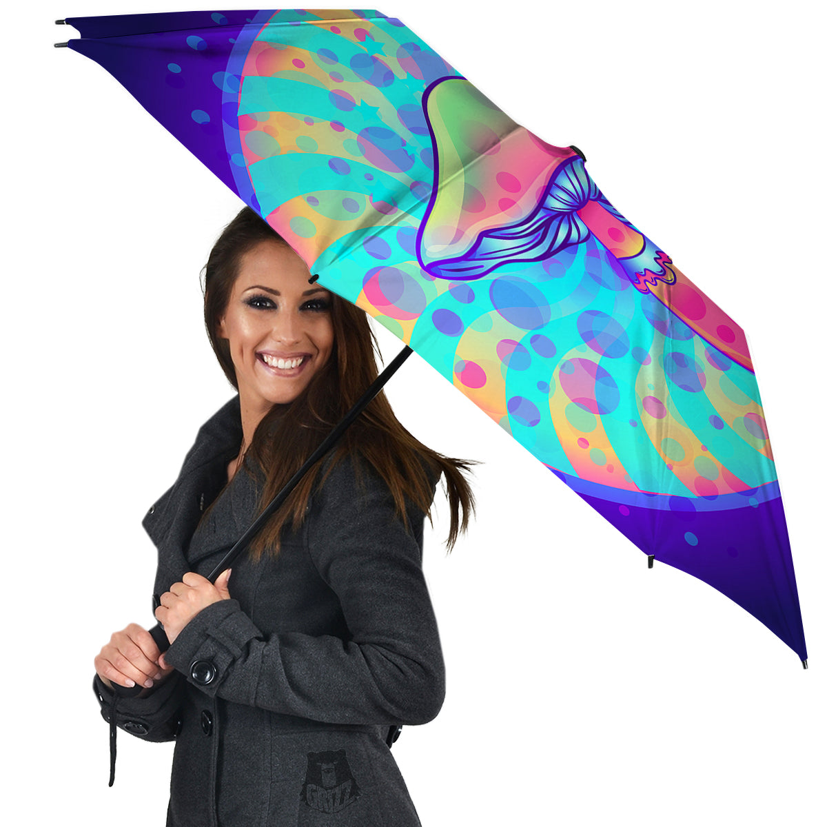 Mushrooms Psychedelic Print Umbrella-grizzshop