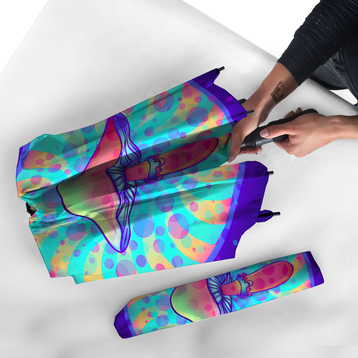 Mushrooms Psychedelic Print Umbrella-grizzshop