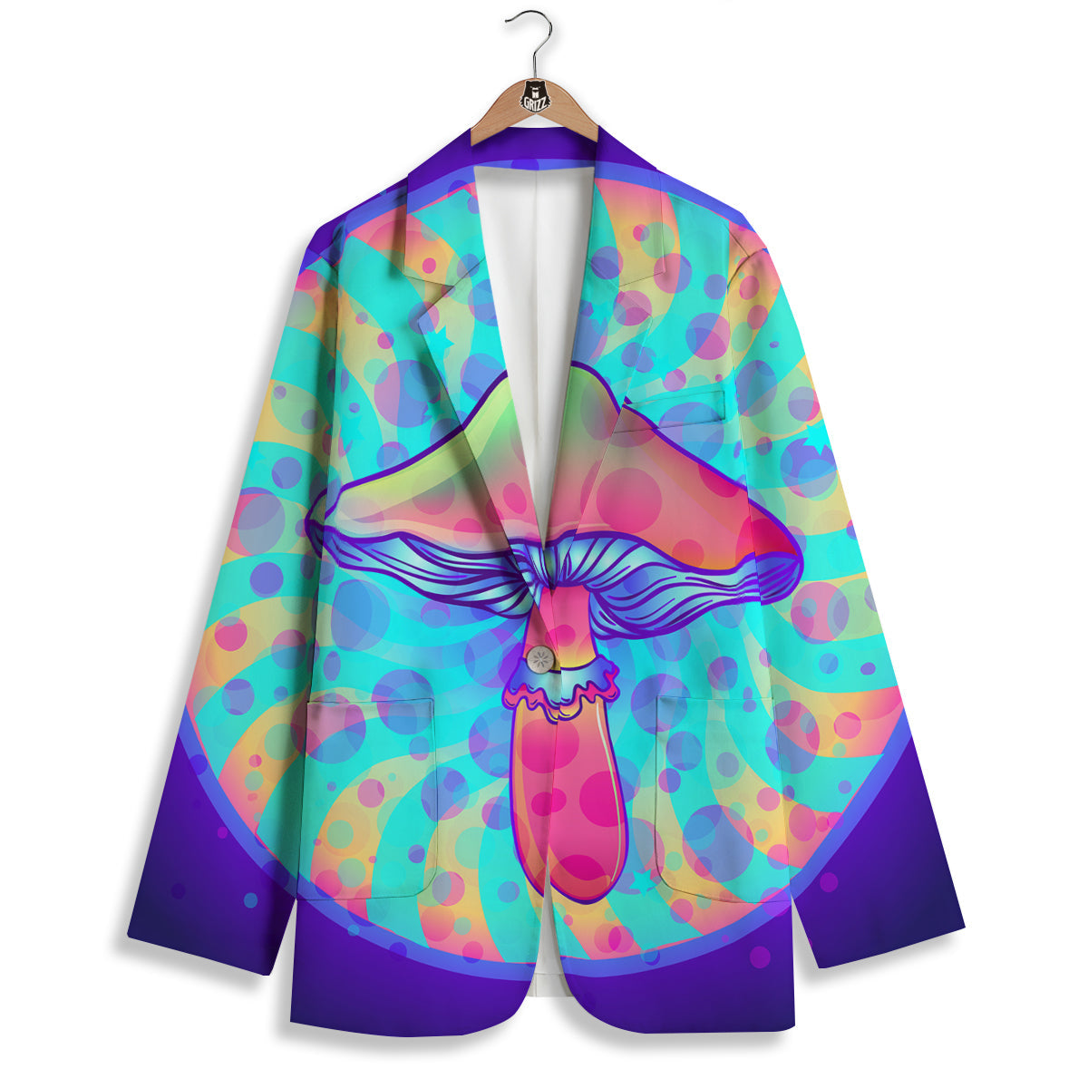 Mushrooms Psychedelic Print Women's Blazer-grizzshop