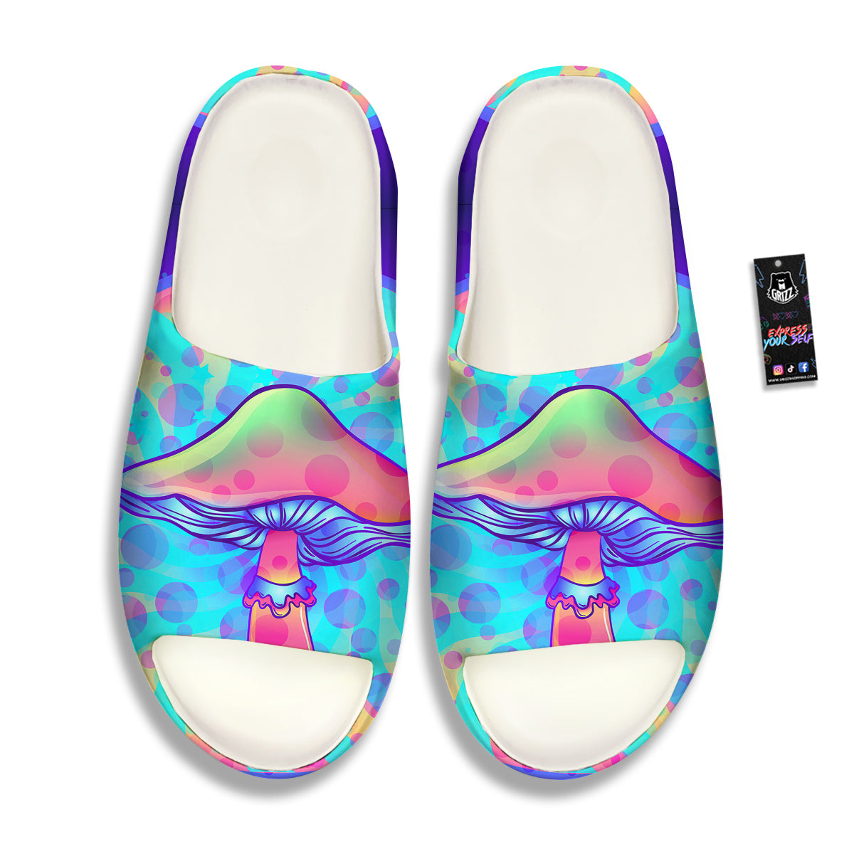 Mushrooms Psychedelic Print Sandals-grizzshop