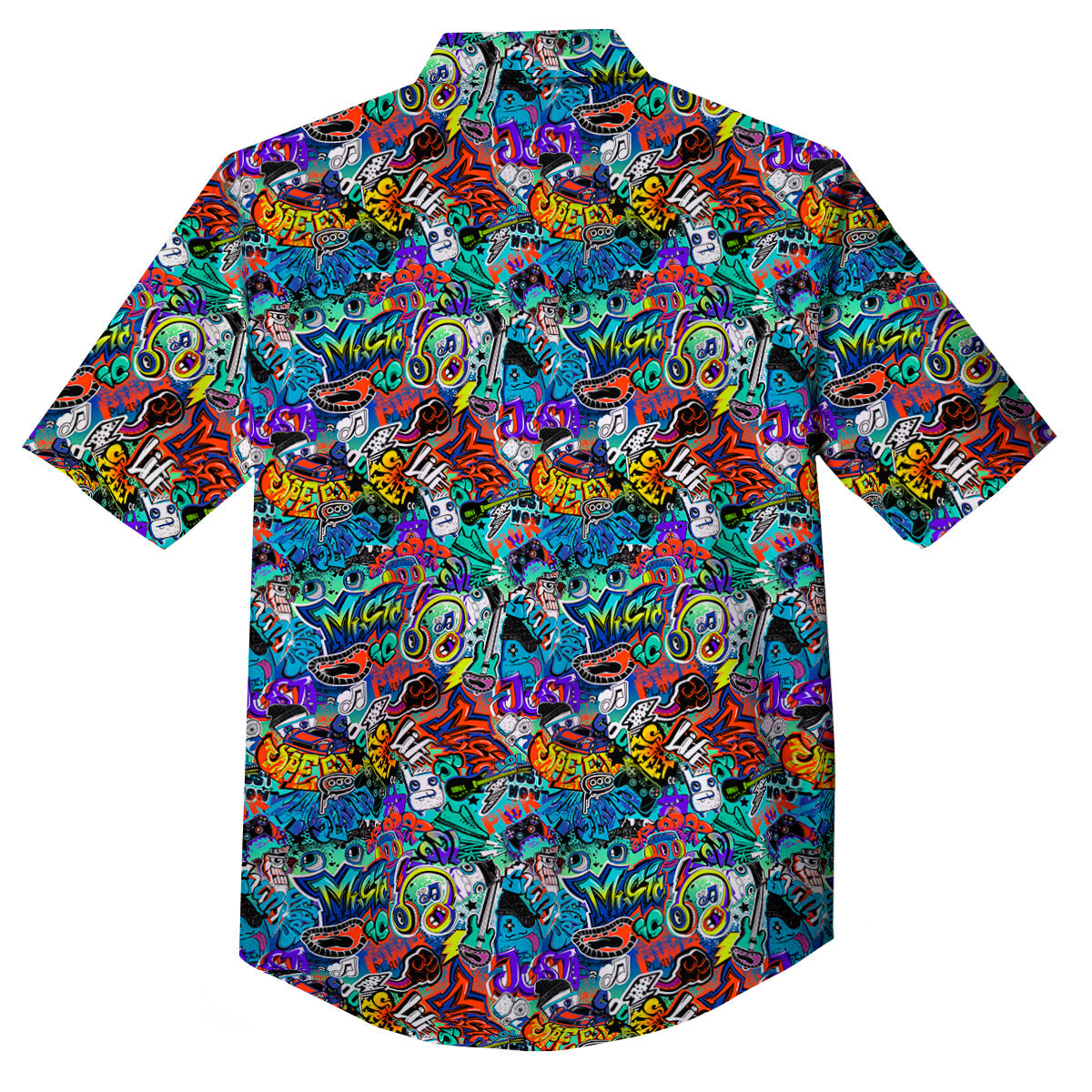Music Abstract Print Pattern Button Up Shirt-grizzshop