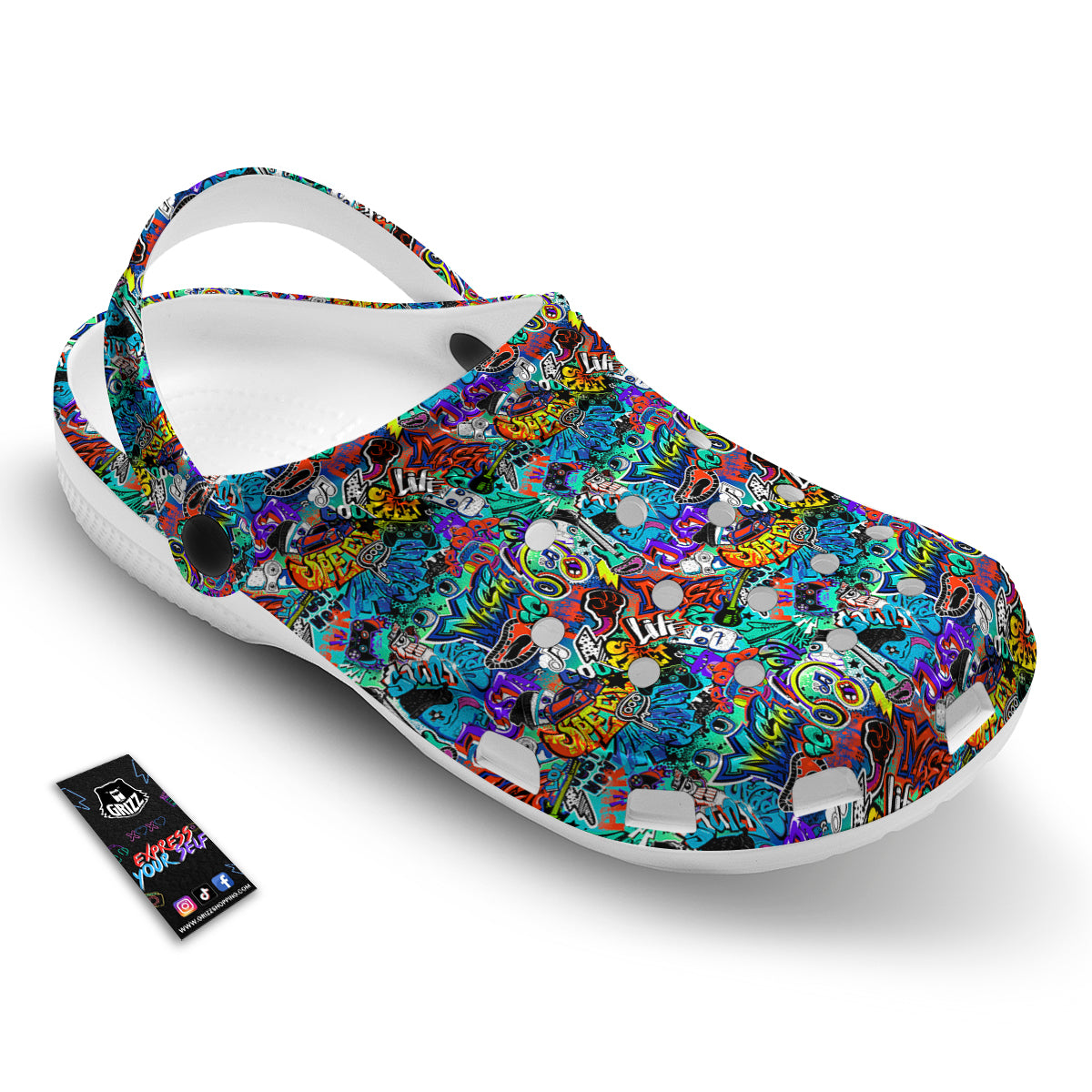 Music Abstract Print Pattern Clog-grizzshop
