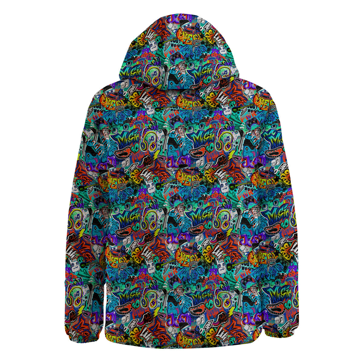Music Abstract Print Pattern Down Jacket-grizzshop