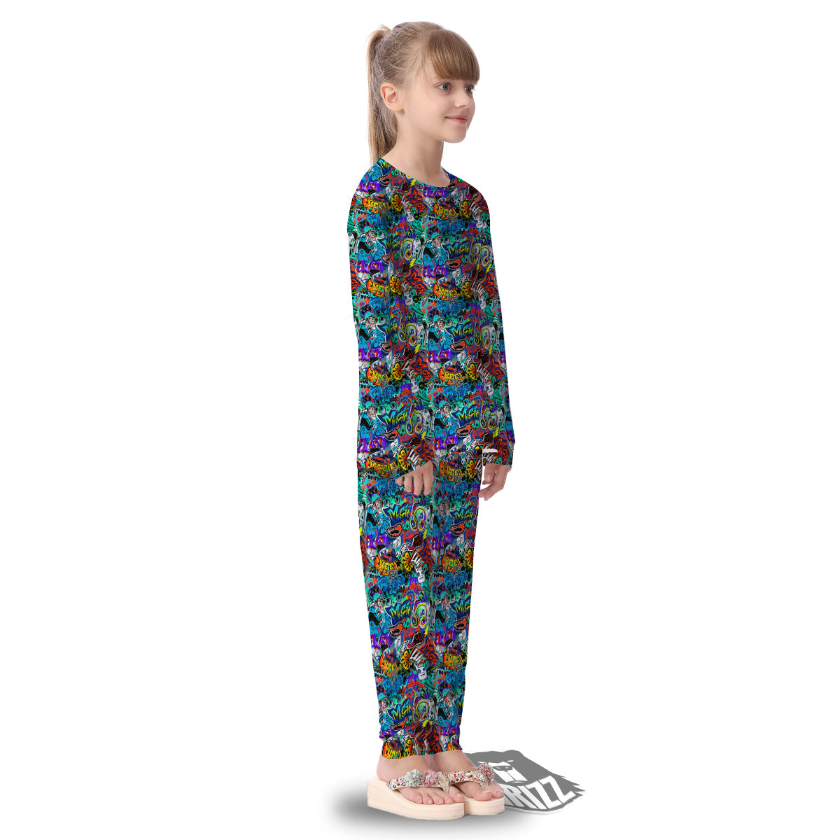 Music Abstract Print Pattern Kid's Pajamas-grizzshop
