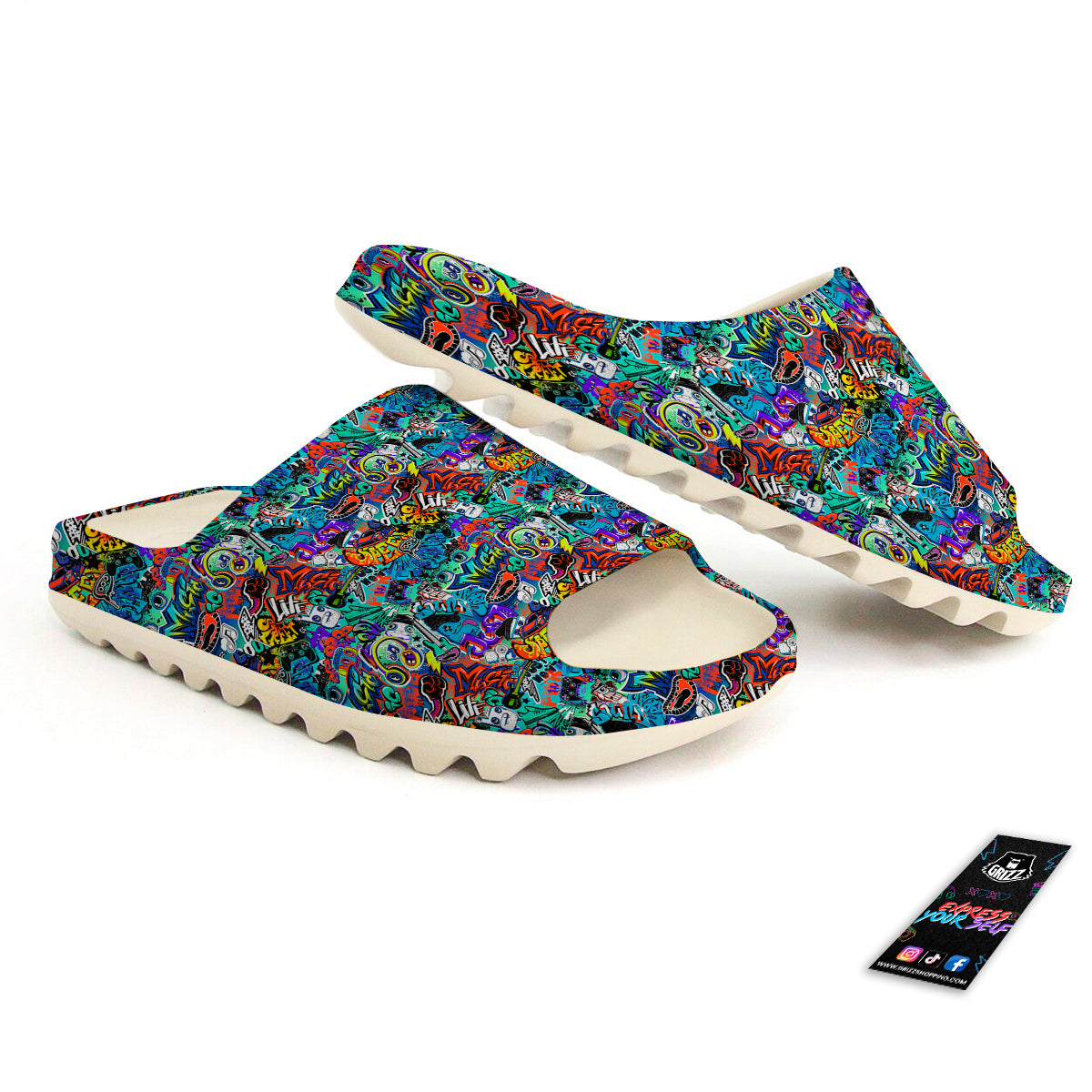 Music Abstract Print Pattern Sandals-grizzshop