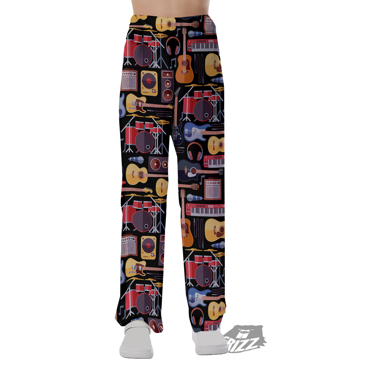 Music Instruments Print Pattern Pajama Pants-grizzshop