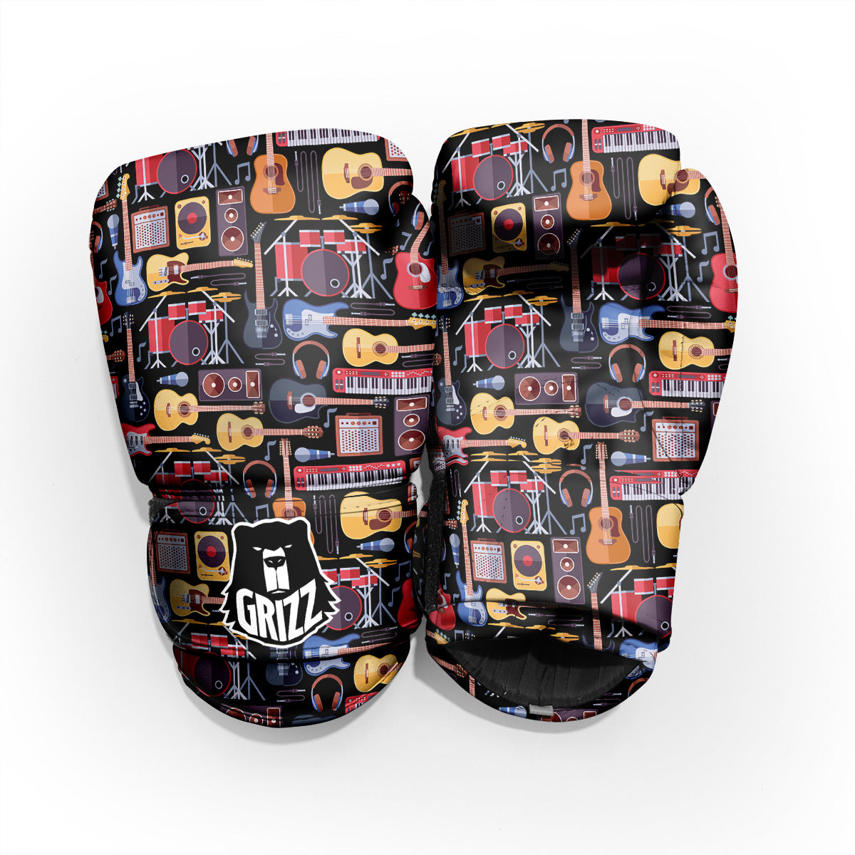Music Instruments Print Pattern Sparring Gloves-grizzshop