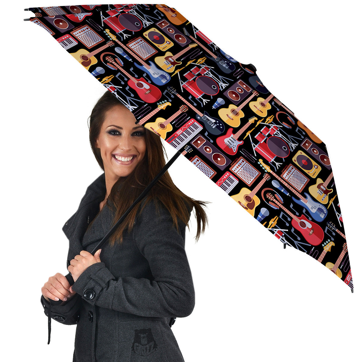 Music Instruments Print Pattern Umbrella-grizzshop