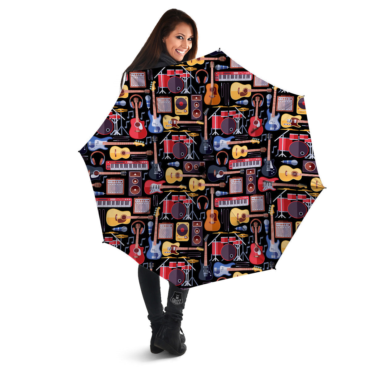 Music Instruments Print Pattern Umbrella-grizzshop