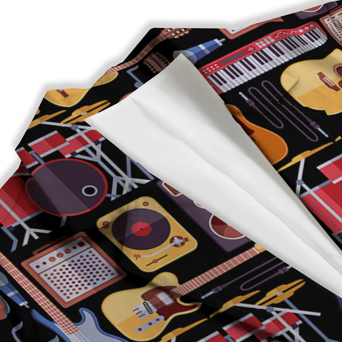 Music Instruments Print Pattern Women's Blazer-grizzshop